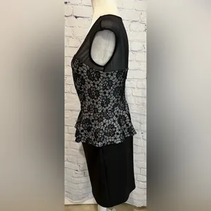 Enfocus Studio Womens Peplum Dress Size 8 Black Lace Sleeveless thumbnail 3
