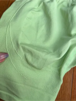 NVGTN Pastel Lime Green Seamless Biker Shorts High Waist Contour Knit Size Small thumbnail 4
