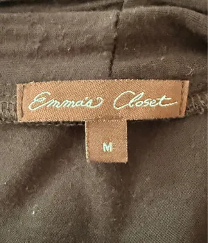 Emma's Closet Brown Solid V-Neck Open Front Long Sleeve Cardigan Women's M thumbnail 5