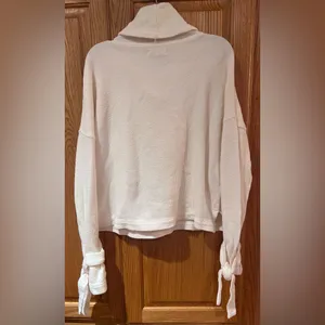Madewell Mockneck Bell Sleeve Tie-Cuff Top Shirt‎ in Bright Ivory Size Medium thumbnail 8