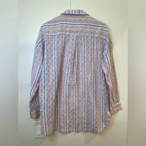 Maeve Anthropologie Breckenridge Striped‎ Polka Dot Button Boho Shirt Size S thumbnail 5