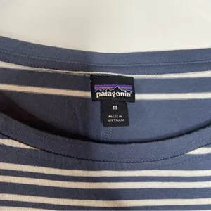 Patagonia Shallow Seas Lightning Stripe Dolomite Blue Top Size Medium‎ thumbnail 4