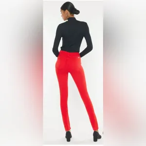 NWT KanCan High Rise Super Skinny Jeans in Christmas Red thumbnail 3