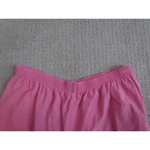 Vintage 90s Cotton Pajama Set‎ XXXL Pink Cotton Floral Embroidered Button Up thumbnail 9
