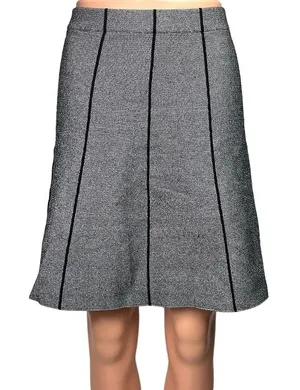 Zara Basic Black Tweed Striped High Waisted Pleated A Line Mini Skirt Size XS thumbnail 1