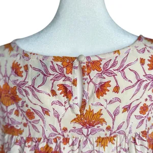 Universal Threads Orange Puff Sleeve Blouse with Peter Pan Collar‎ thumbnail 6