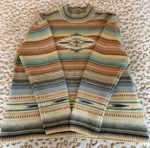 VTG Lauren Ralph Lauren Hand Knit Serape Sweater 100% Lambswool Size: L thumbnail 8