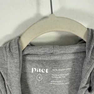 Pact Organic Cotton Full Zip Hoodie Heather Gray Thumbhole Athleisure‎ Womens Sm thumbnail 5