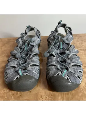 KEEN Whisper Sandals Women's 11 Gray Peacock Green Waterproof Hiking Water thumbnail 2