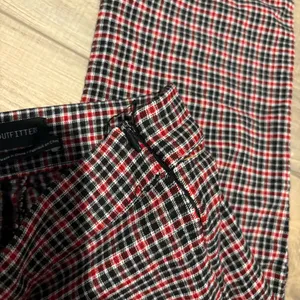 Urban Outfitters Plaid Stretch Crop Kick Flare Pants‎ red black Sz 0 thumbnail 6