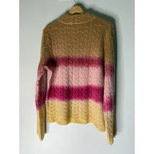 Anthropologie Dip Dye cable mock neck Cashmere Sweater Size‎ large thumbnail 2