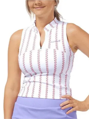 Barstool Vertical Dot Women's Sleeveless Golf Tennis Polo Shirt Sz‎ XS thumbnail 1