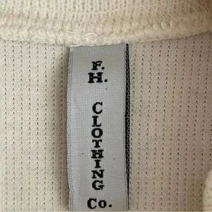 F. H. Clothing Off White Cotton Mock Neck Boxy Pullover Womens Sweater SZ L thumbnail 8