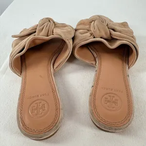 Tory Burch Annabelle‎ Bow Suede Slide Sandal in Tan Size 6.5 thumbnail 5