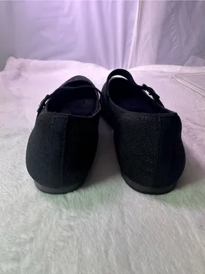 Skechers Black Mary Jane Pointed Ballet Flat with Buckle thumbnail 7