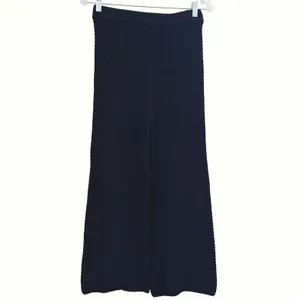 Free People Beach Hailee Waffle Stitch Black Wide Leg Pants Women XS Chunky Knit thumbnail 3