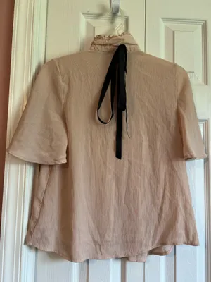 ZARA Light Pink Ruffle Blouse thumbnail 3