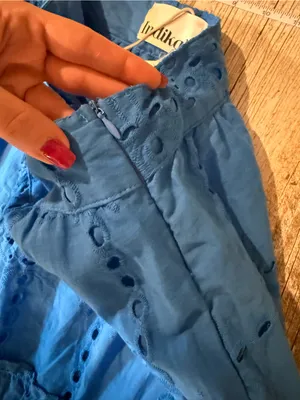 Indikah Blue Eyelet Maxi Skirt thumbnail 5