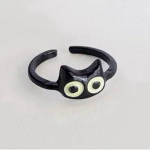 Cartoon Black Cat Ring 🐾 Purrfect for cat lovers 🐈‍⬛ thumbnail 4