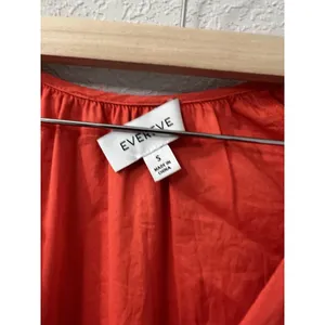 Evereve Juliana Dress Red Cotton Pockets Elastic Tie Waist Sz S Cottagecore Boho thumbnail 3