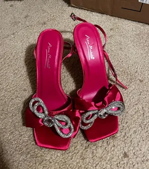 Pink Satin Heels Size 8 thumbnail 1