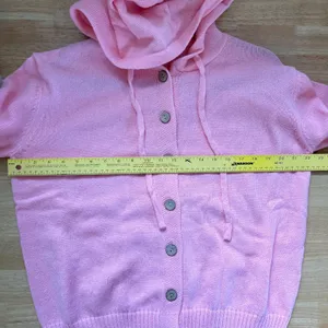 Comfy Chunky Hoodie Button Up Cardigan Jacket Size M light Pink thumbnail 6