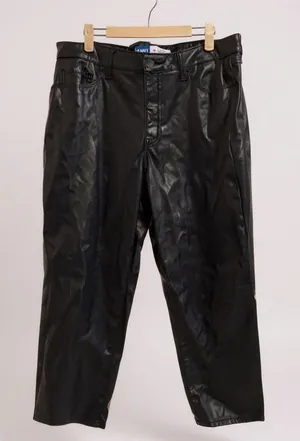 Old Navy High Rise OGG Straight Faux Leather Pants Black Size‎ 14 thumbnail 1