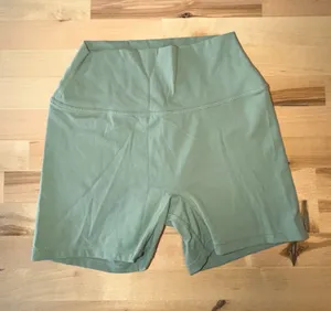 High-Waist Green Women's Shorts thumbnail 1