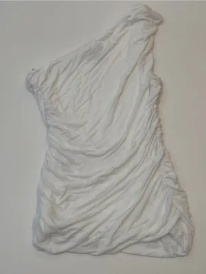 H&M White One-Shoulder Ruched Top Size S thumbnail 2