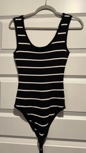 stripe bodysuit Black Size L thumbnail 1