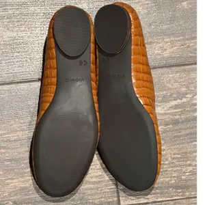 Vionic Hannah Croc Ballet Flats Toffee Brown Embossed Leather 6.5 Comfort Casual thumbnail 6