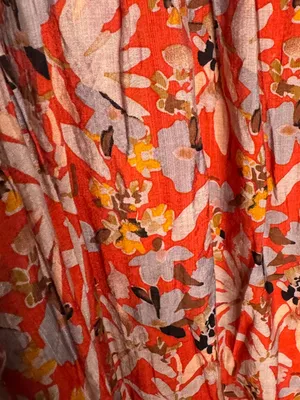 Entro Orange Gray Floral Shift Dress Size L thumbnail 8