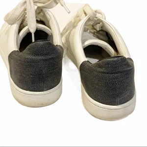 Vince Womens Size 7 White Leather‎ Varin Mixed Media Low Top Fashion Sneakers thumbnail 6