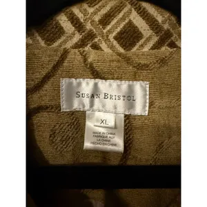Susan Bristol Mustard Yellow Swirl‎ Geometric Tapestry Button Front Jacket XL thumbnail 2