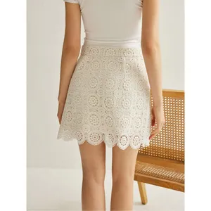 Commense Lace Floral Circle Hem Skirt White Size Medium thumbnail 2