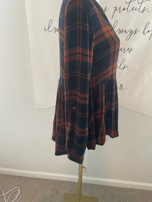 Altar'd State Navy & Copper Babydoll Top thumbnail 4