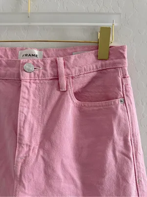 FRAME Le Jane Wide Leg Crop High Rise Jeans in Washed Dusty Pink Size 27 thumbnail 9