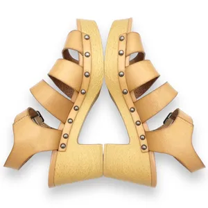 J. Crew The Chloe Clog Platform Strappy Sandal in Saddle Tan Faux Leather Size 7 thumbnail 11