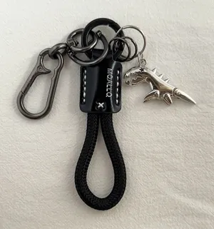Dinosaur Car Keychain for Men Women Braided Rope Carabiner Keychain Bag Charm thumbnail 1