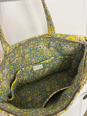 Vera Bradley Miller Bag Lemon Parfait Large Quilted Travel Tote Retired thumbnail 9