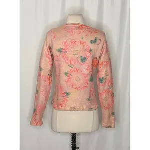 Anthropologie POSTMARK Devon Floral Cardigan Sweater Pink Knitwear Buttons Small thumbnail 8