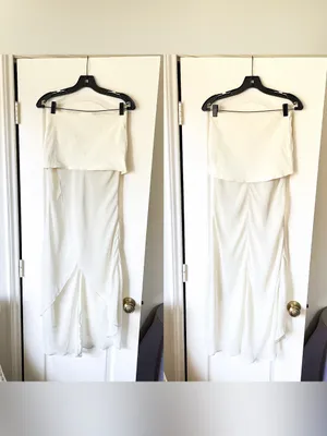 Ance Gria Rosalie Silk Chiffon Maxi Skirt Cream XS NWT thumbnail 3