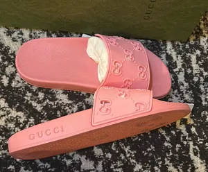 Gucci GG Slide Rubber Sandal Pink Size 36 thumbnail 2