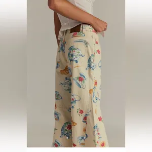 We The Free Eden Printed High Flare Jeans playful brunch teapot rare casual nwt thumbnail 2