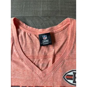 NFL Women's "Cleveland‎ Browns" Orange V Neck Short Sleeve Tee Size Medium thumbnail 2