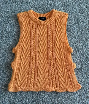 VICI Orange Cable-Knit Sleeveless Tank thumbnail 1