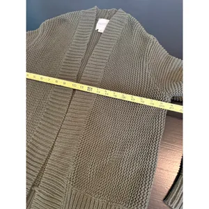 UpWest Resort & Mercantile Olive Green Chunky Knit Open‎ Cardigan Sweater XS thumbnail 5