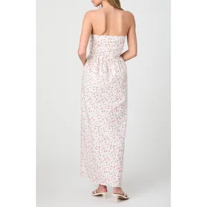 French‎ Connection Strapless Floral Maxi Dress Cerise Pink Multi Cotton - 0 NEW thumbnail 2
