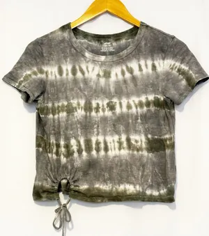 Aerie‎ tie-dye cropped t-shirt with drawstring side-tie detail size XS thumbnail 1