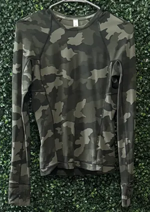 Lululemon Its Rulu Run Long Sleeve Shirt in Heritage 365 Camo Medium Olive Multi thumbnail 6